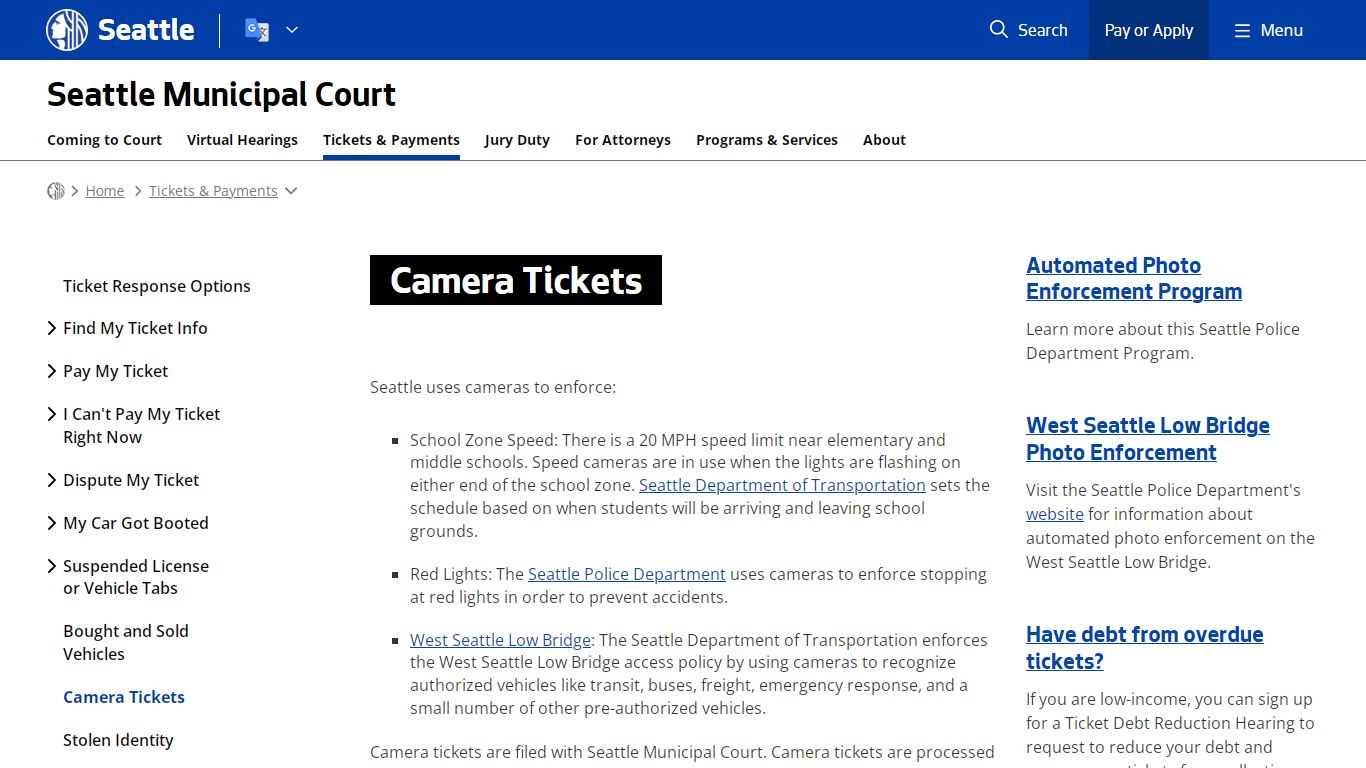 Camera Tickets - Courts | seattle.gov